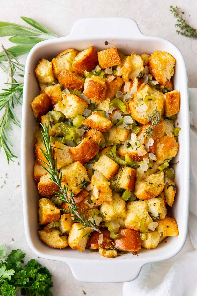 Stuffing With Baguette Cubes