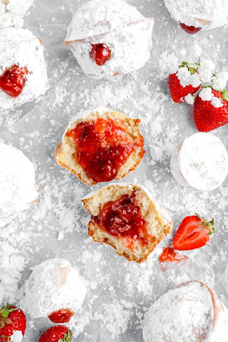 Strawberry Filled Doughnut Muffins