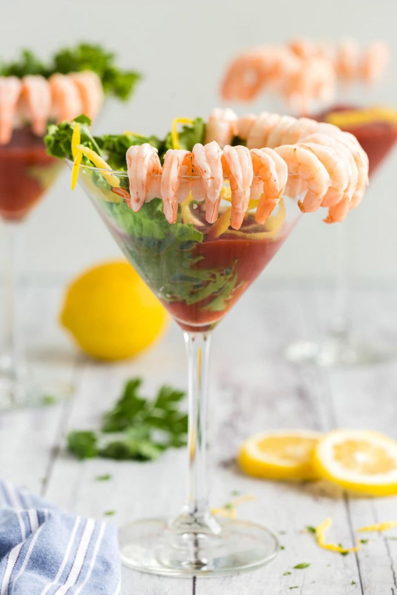 Shrimp Cocktail in a Tall Glass