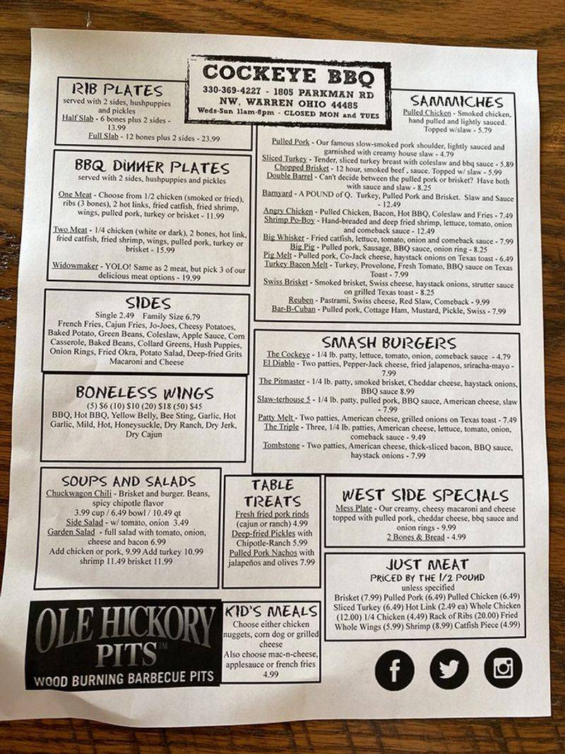 Full Barbecue Menu Beyond Just Wings