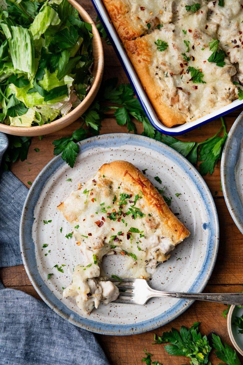 Chicken Alfredo Crescent Bake