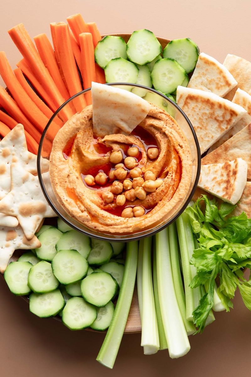 Swap creamy dips for hummus or salsa