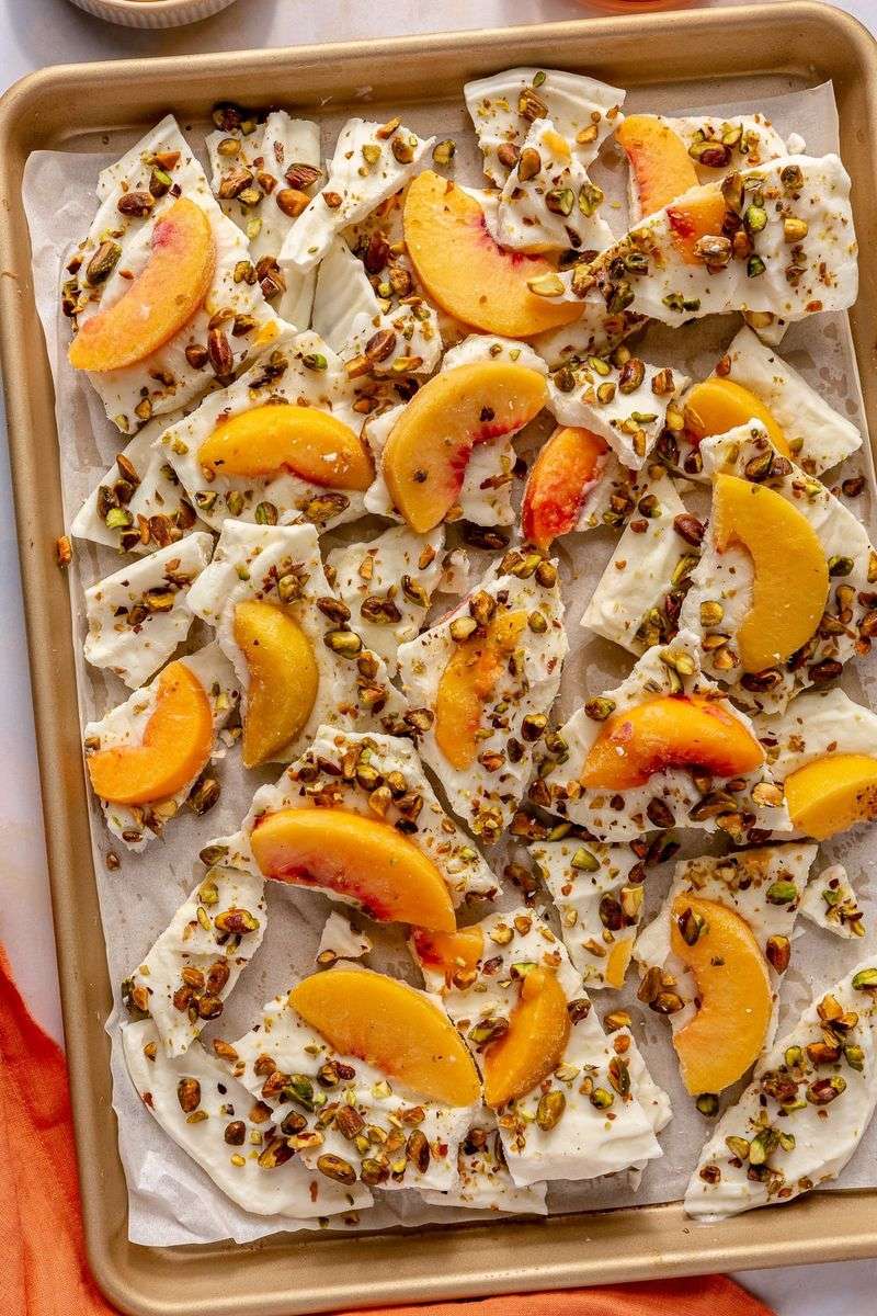 Peaches and Cream Yogurt Pretzels