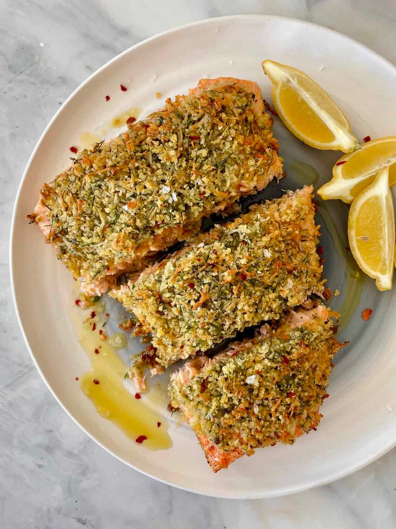 Garlic Parmesan Crusted Salmon