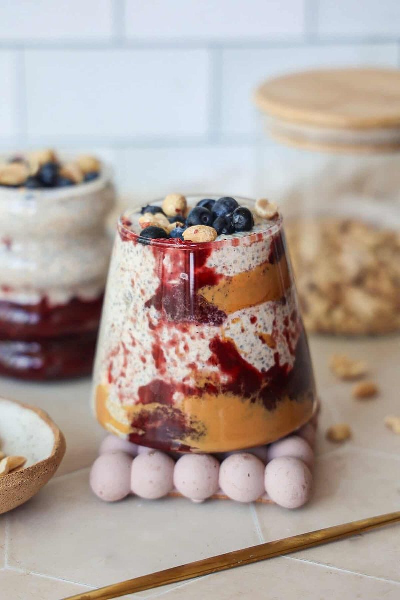 Peanut Butter and Jelly Chia Pudding