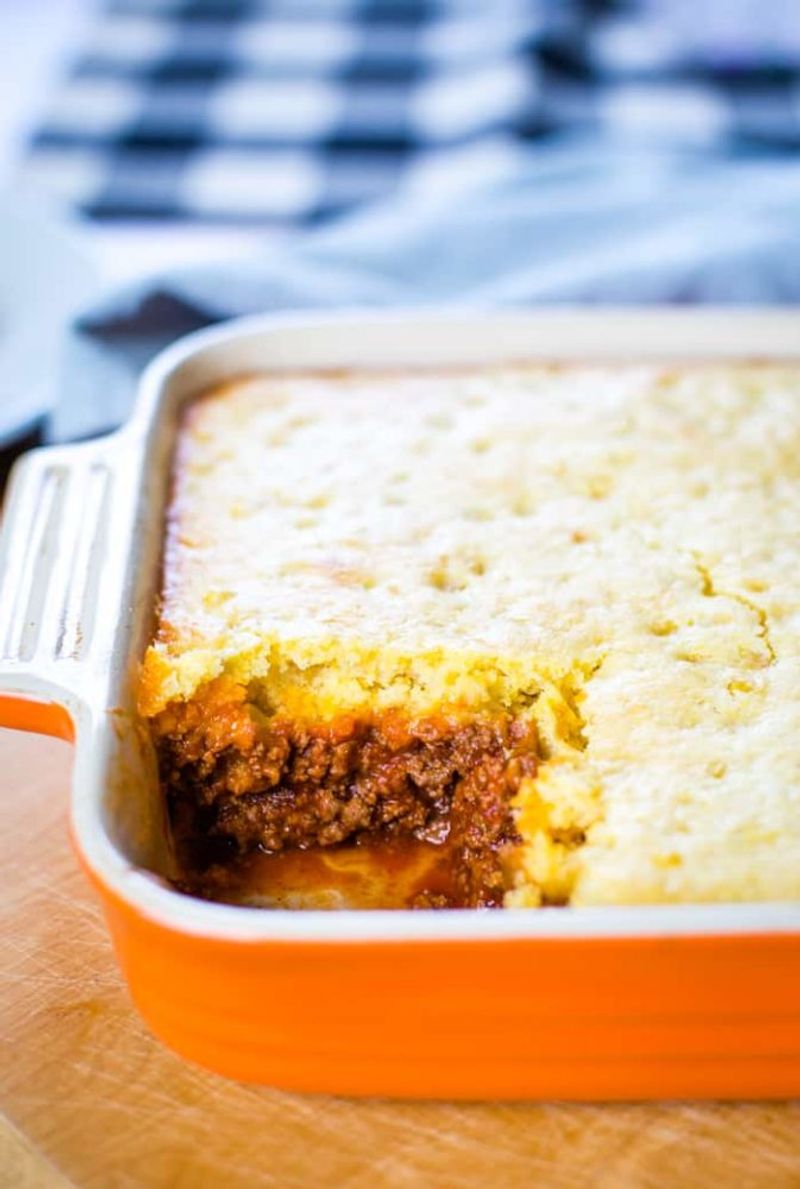 Creamy Ham and Corn Cornbread Bake