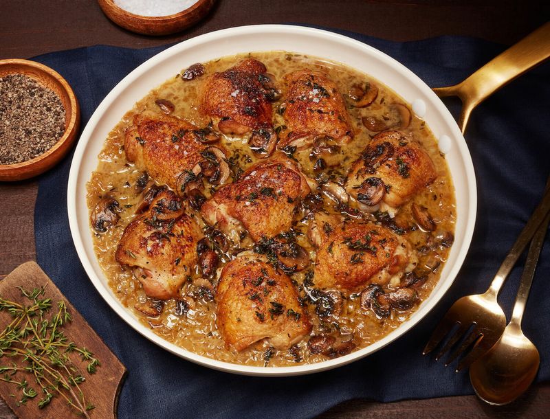 Chicken Thighs with Mushrooms and Thyme