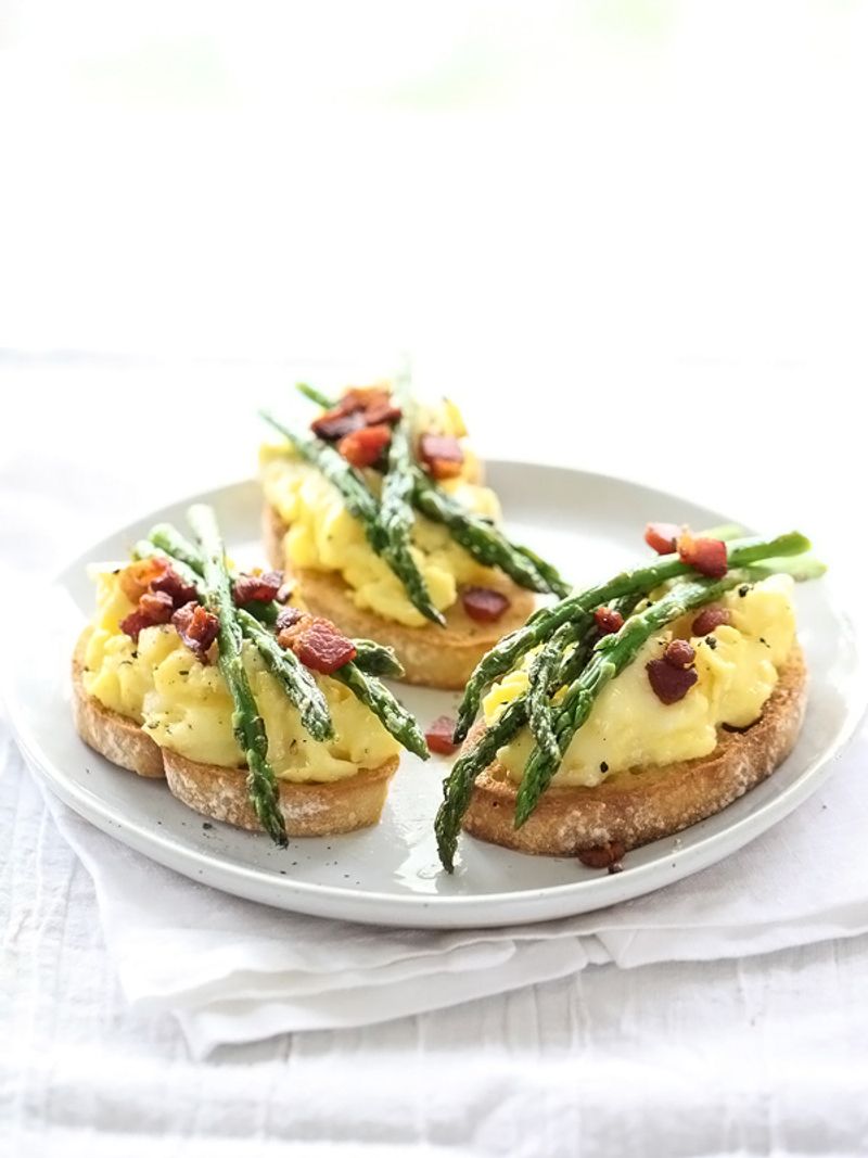 Savory Egg Toast with Ricotta and Asparagus