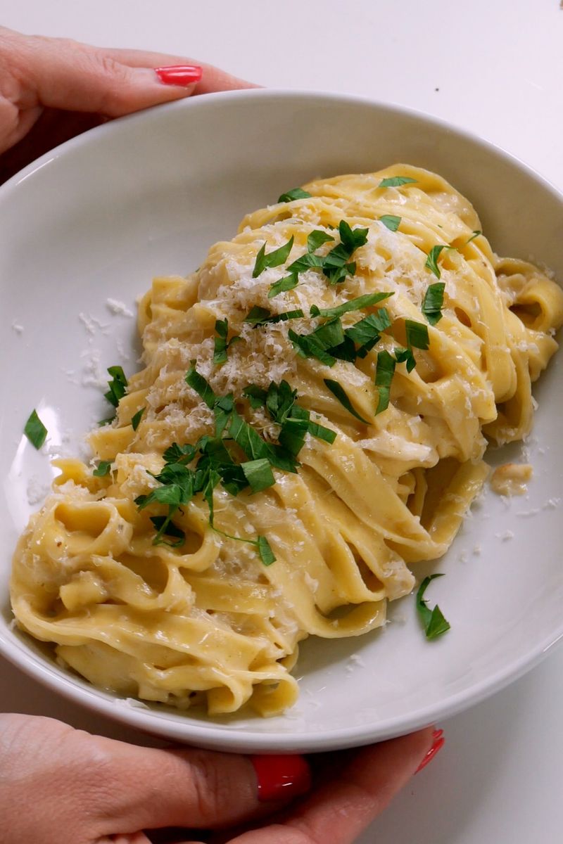 Lightened-Up Crab Alfredo
