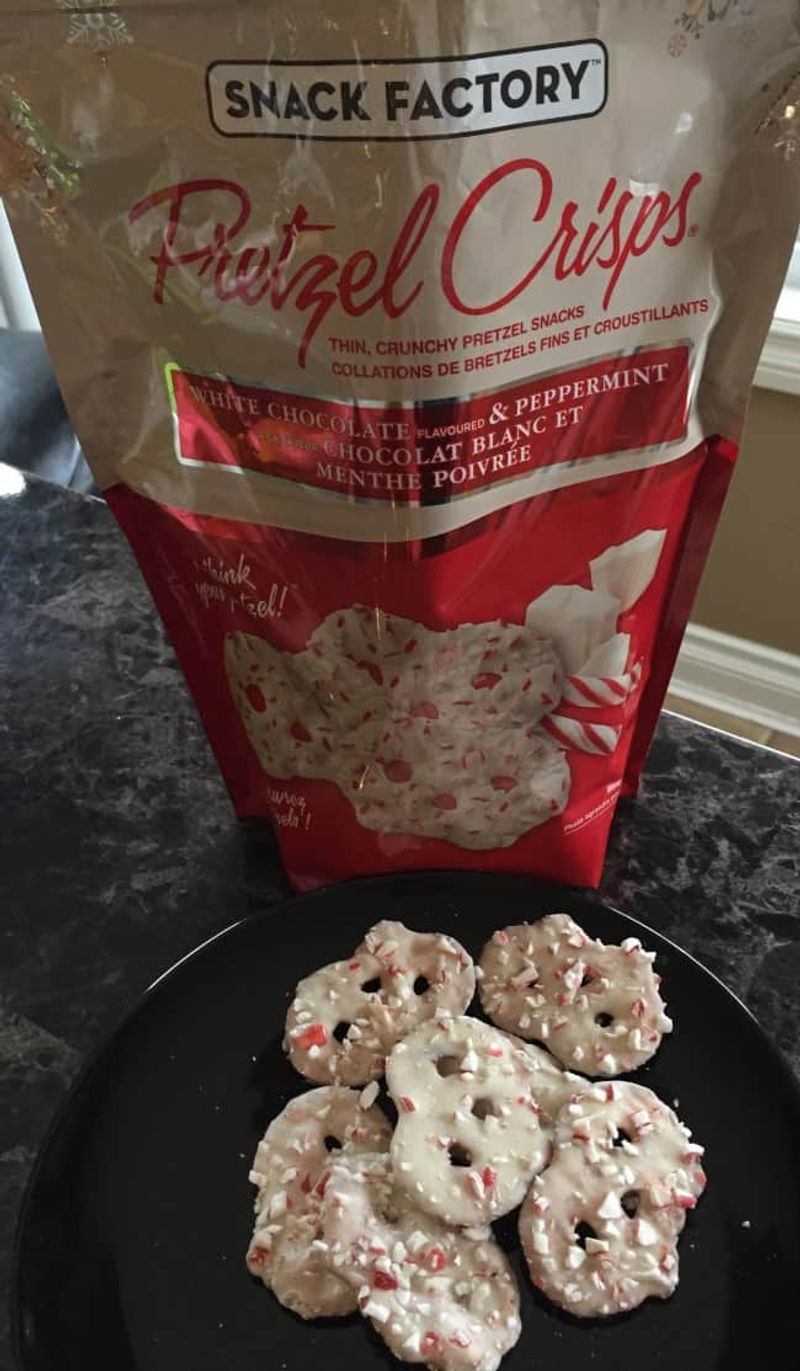 White Chocolate Peppermint Pretzels