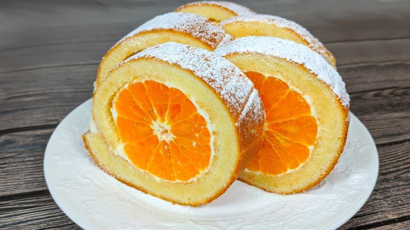 Tangerine Chiffon Roll Cake