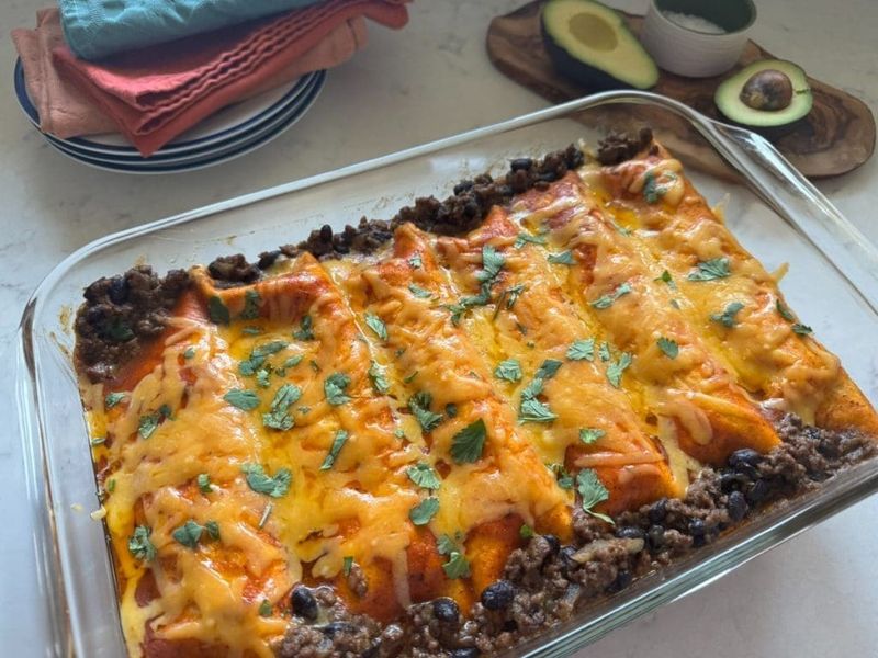 Beef And Bean Enchiladas