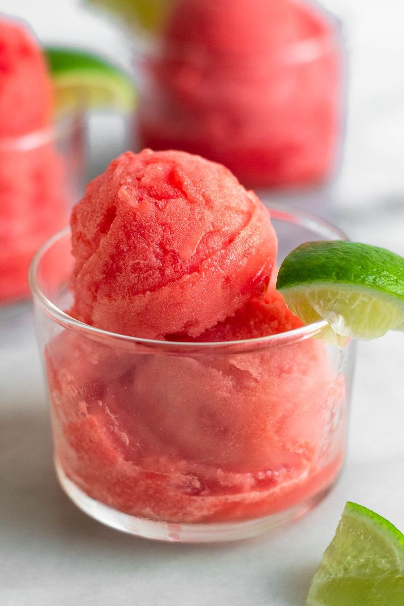Homemade fruit sorbet