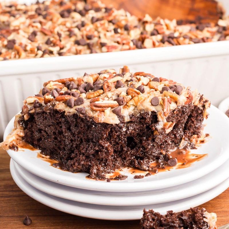 German Chocolate Poke Cake