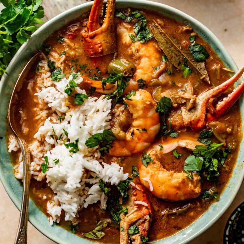 Seafood Gumbo Over Rice