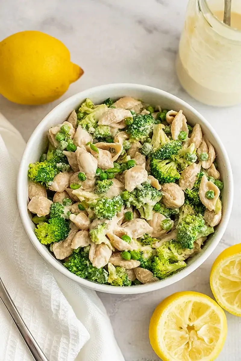 Lemon-Tahini Shells with Broccoli