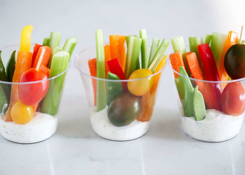 Veggie cups with ranch