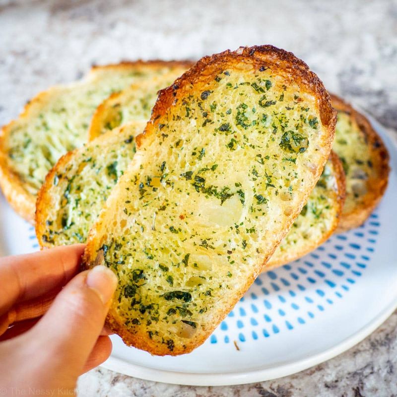 Garlic butter toast points