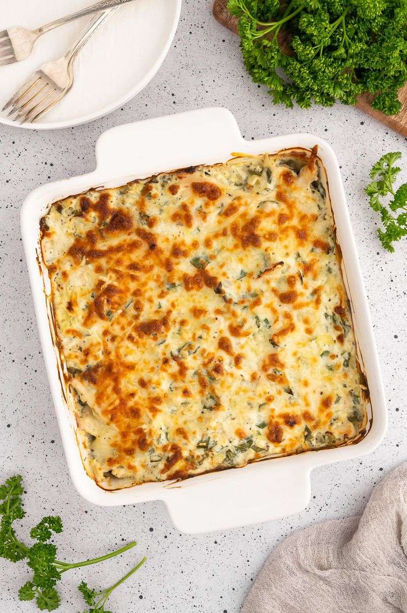 Creamy Spinach Artichoke Chicken Bake
