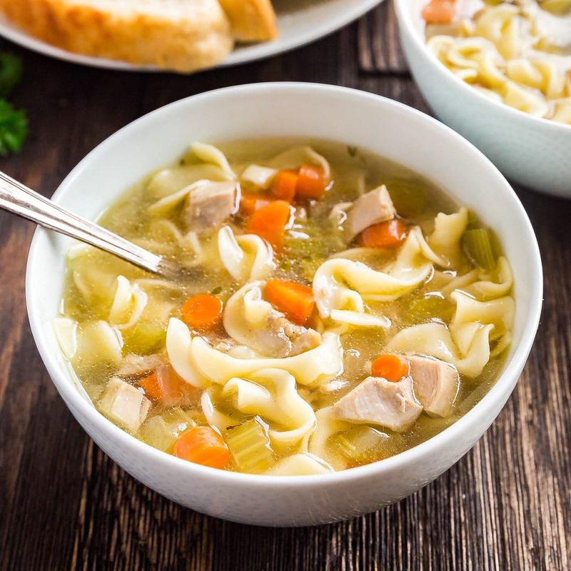Chicken Noodle Soup + Turkey and Swiss Sandwich