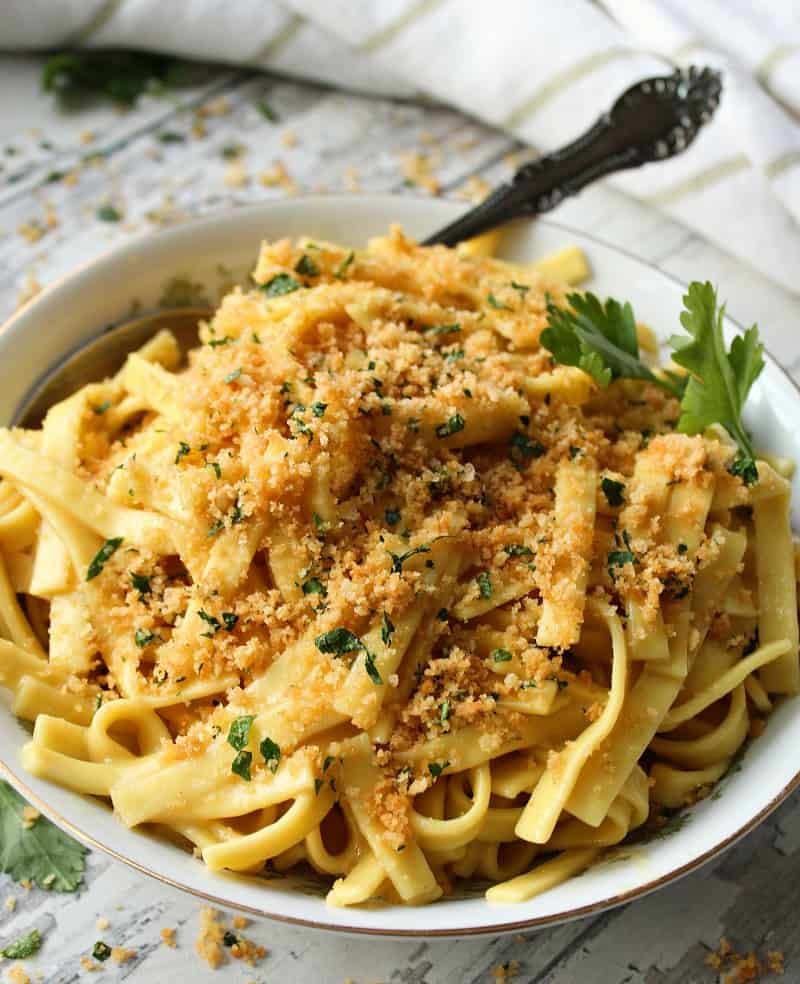 Egg Noodles With Butter and Crumbs