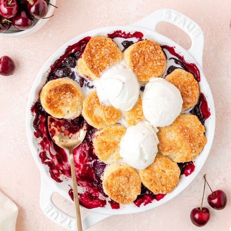 Cherry Cobbler with Biscuit Topping