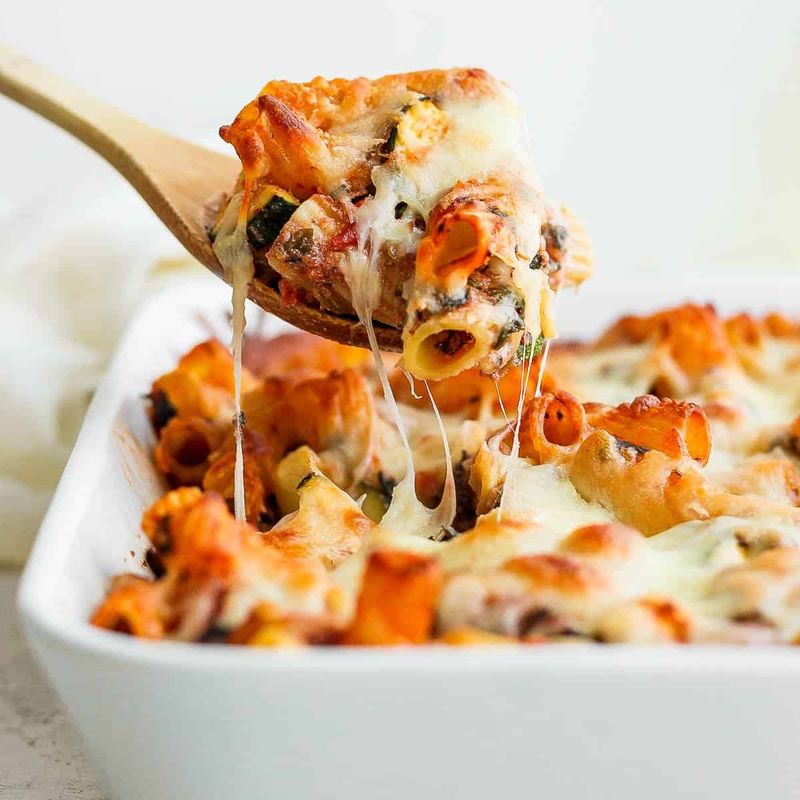 Classic Baked Rigatoni with Mozzarella