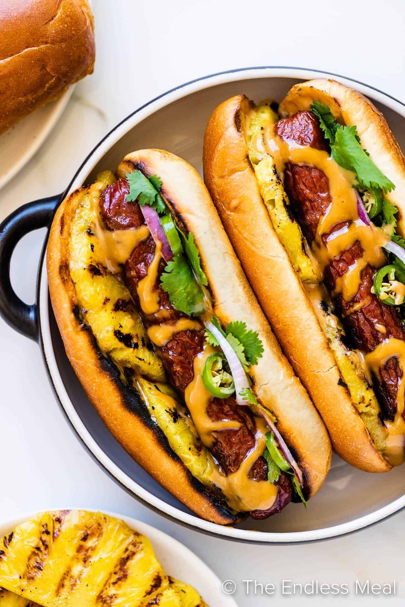 Pineapple Teriyaki Grilled Sausages