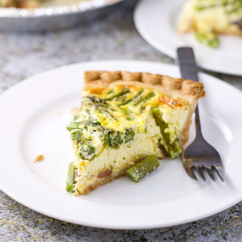 Asparagus and ham quiche