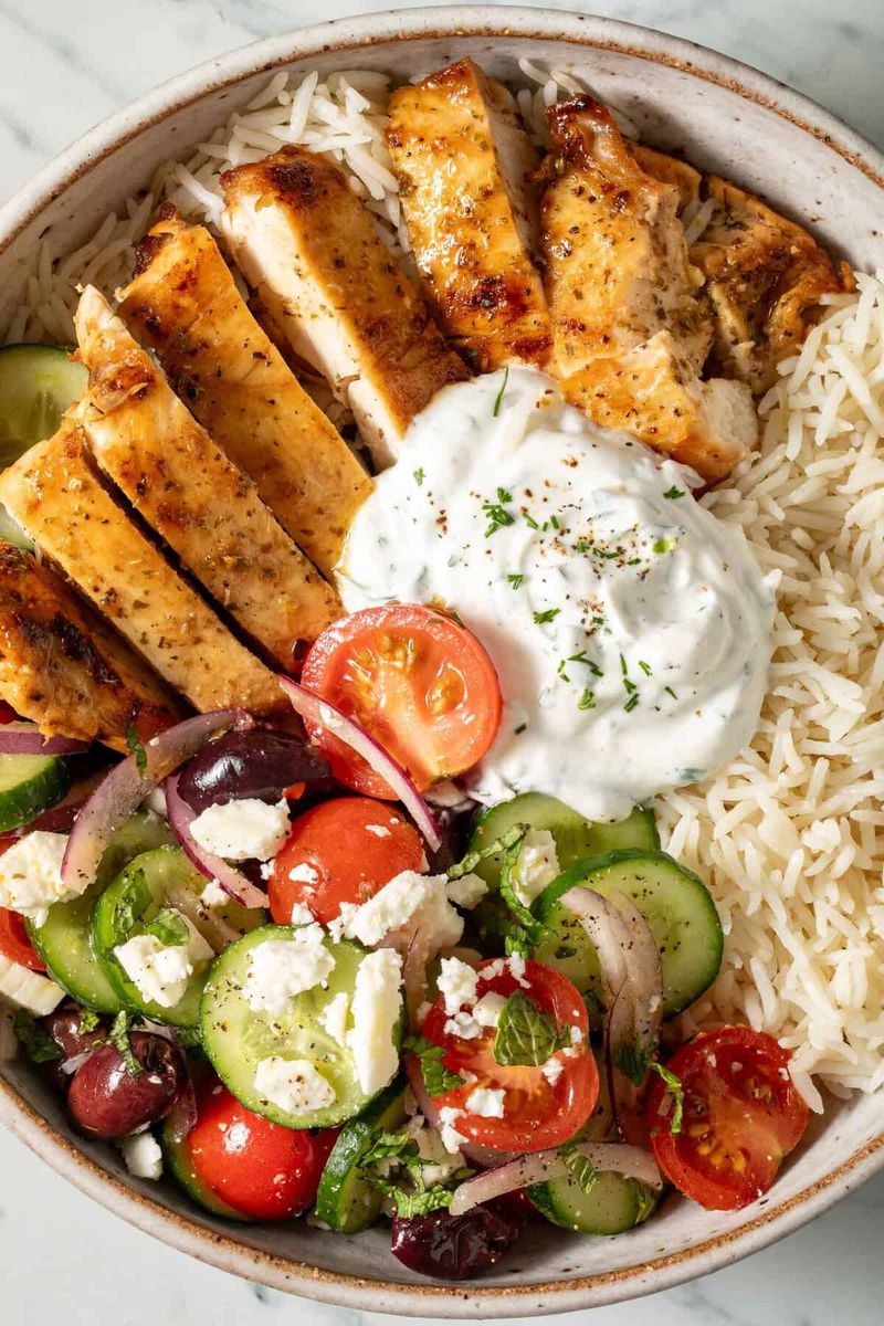 Greek Chicken Bowl With Brown Rice