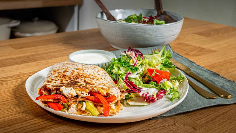 Simple Quesadillas With a Side Salad