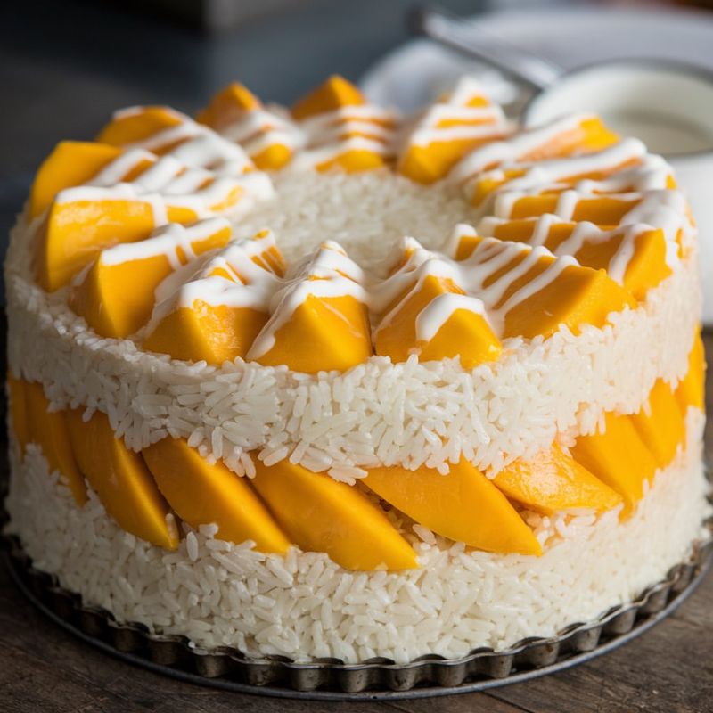 Mango Sticky Rice Layer Cake