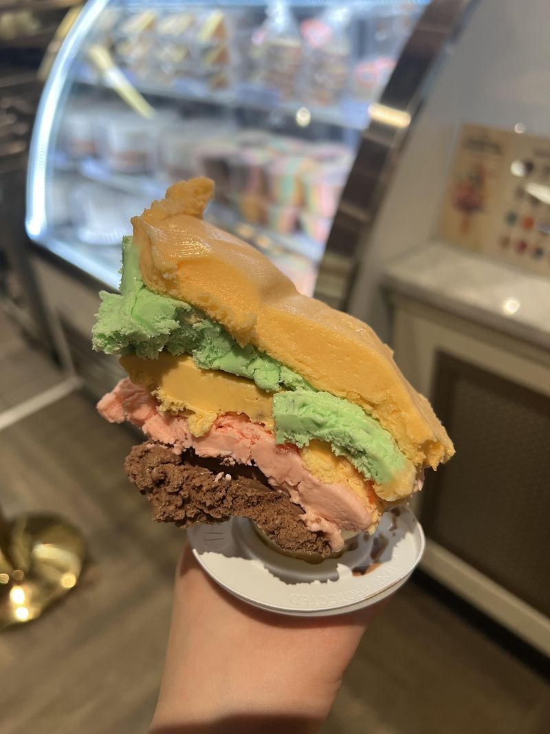 Rainbow Cone–Style Sherbet Slices