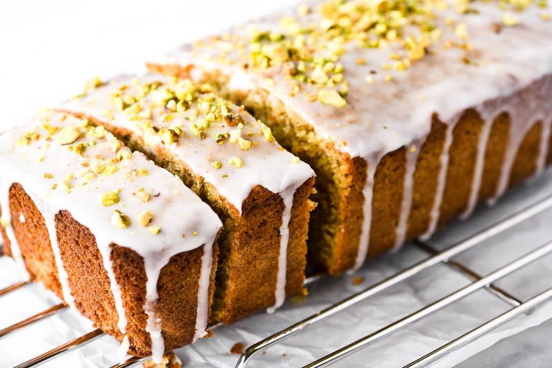 Pistachio Cardamom Loaf Cake
