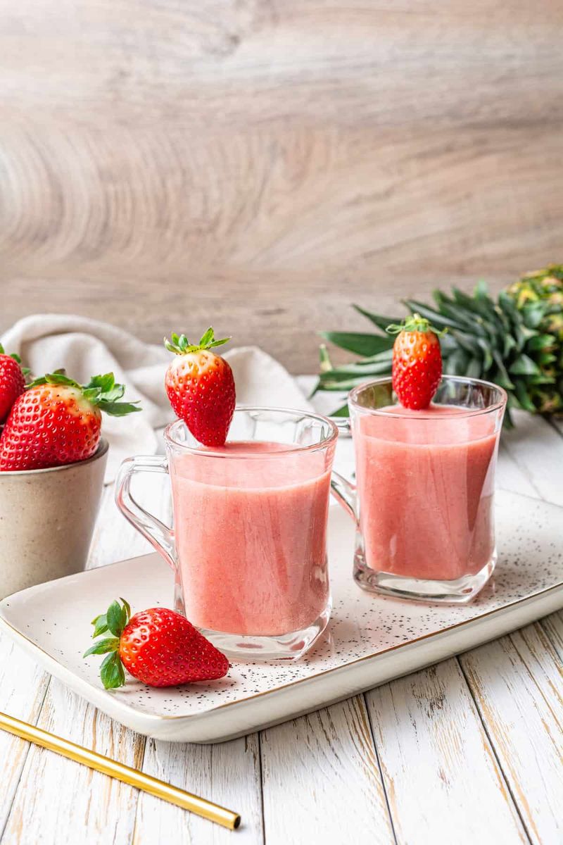 Quick Fruit Smoothie Plus A Hard-Boiled Egg