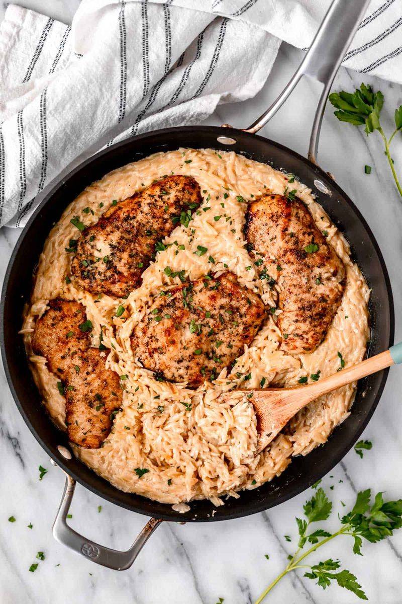 Creamy Parmesan Chicken and Orzo