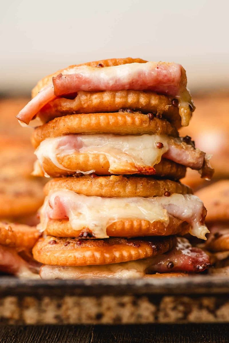 Cheese and cracker stacks