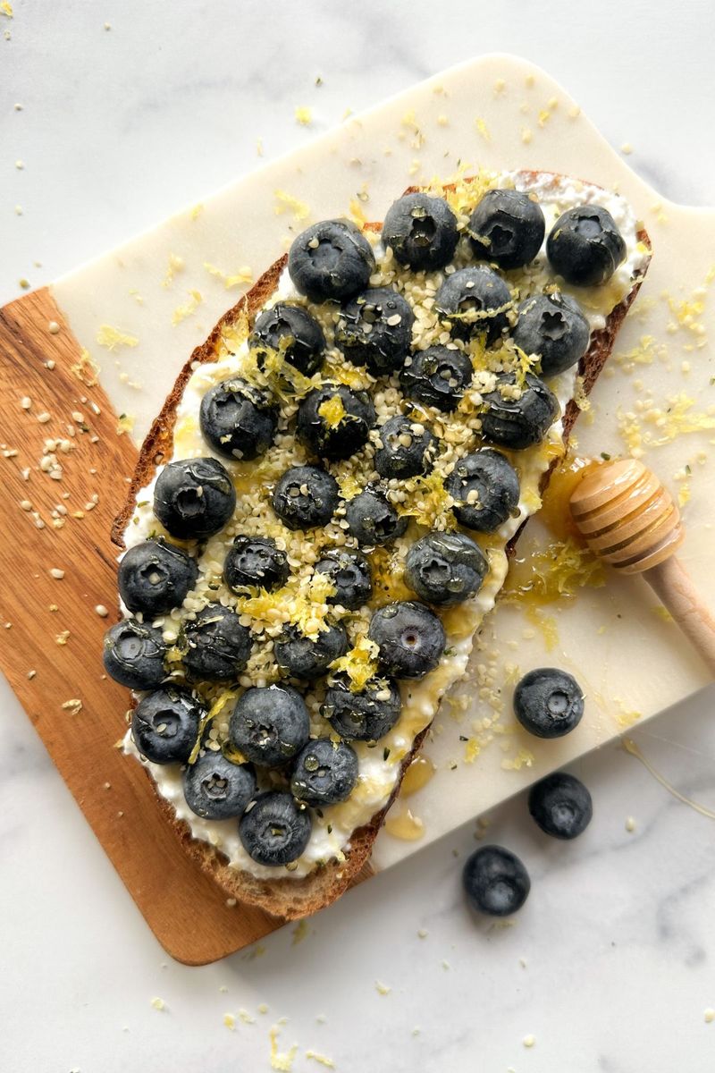 Whipped Cottage Cheese Toast (Sweet)