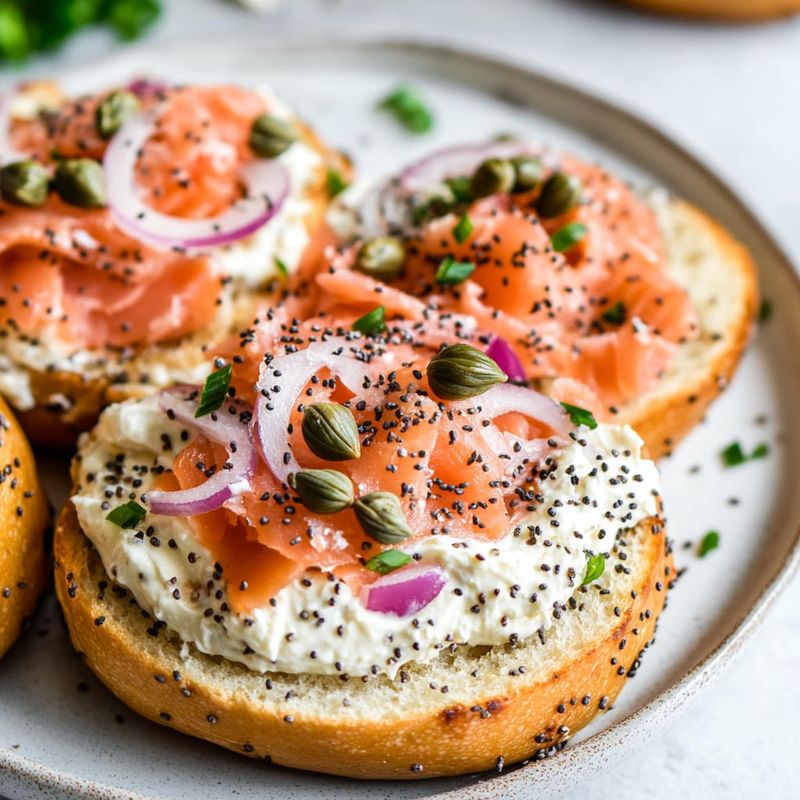 Bagels with Lox and Cream Cheese (New York)