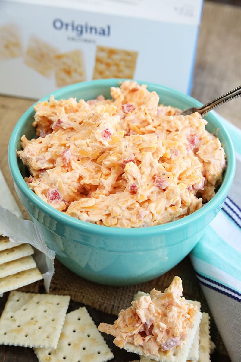 Pimento Cheese on Saltines