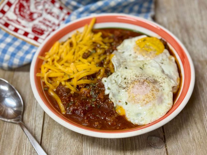 Chili Topped With An Egg