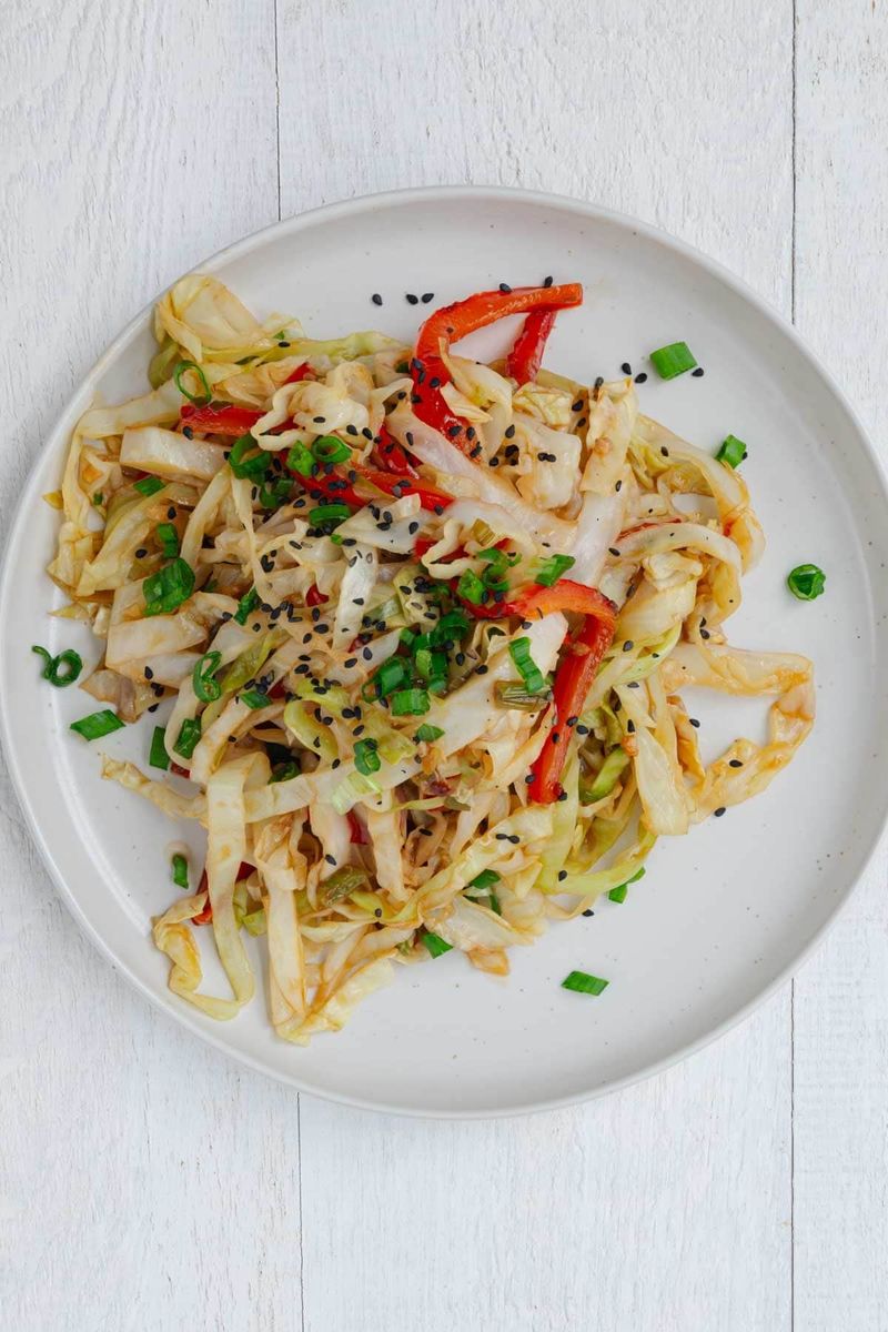 Keto Cabbage Stir-Fry with Noodle-Style Shreds