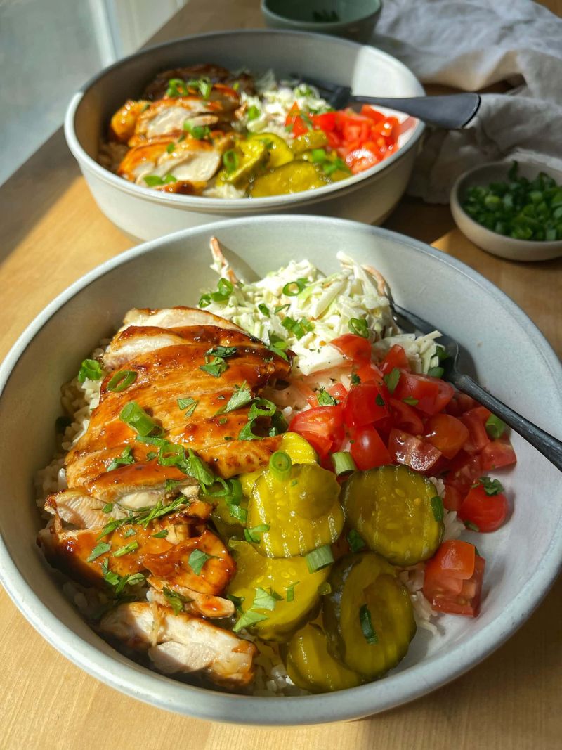 BBQ Chicken Slaw Bowls