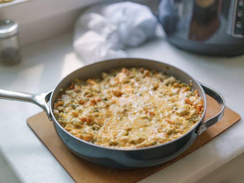 Chicken Pot Pie Rice Skillet