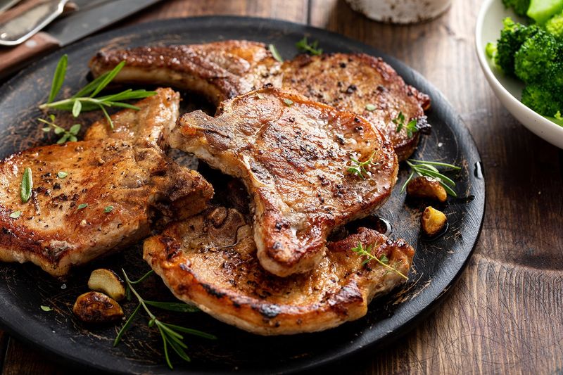 Steakhouse Style Pork Chops With Pan Sauce