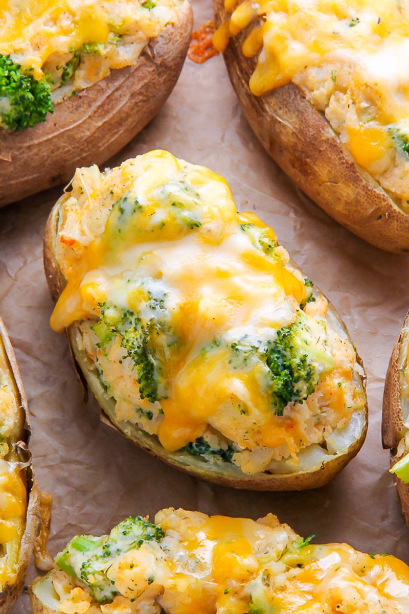 Broccoli Cheddar Stuffed Potatoes