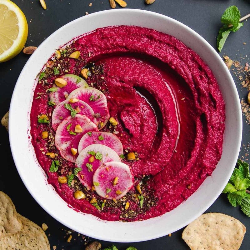 Beet Hummus With Lemon And Garlic