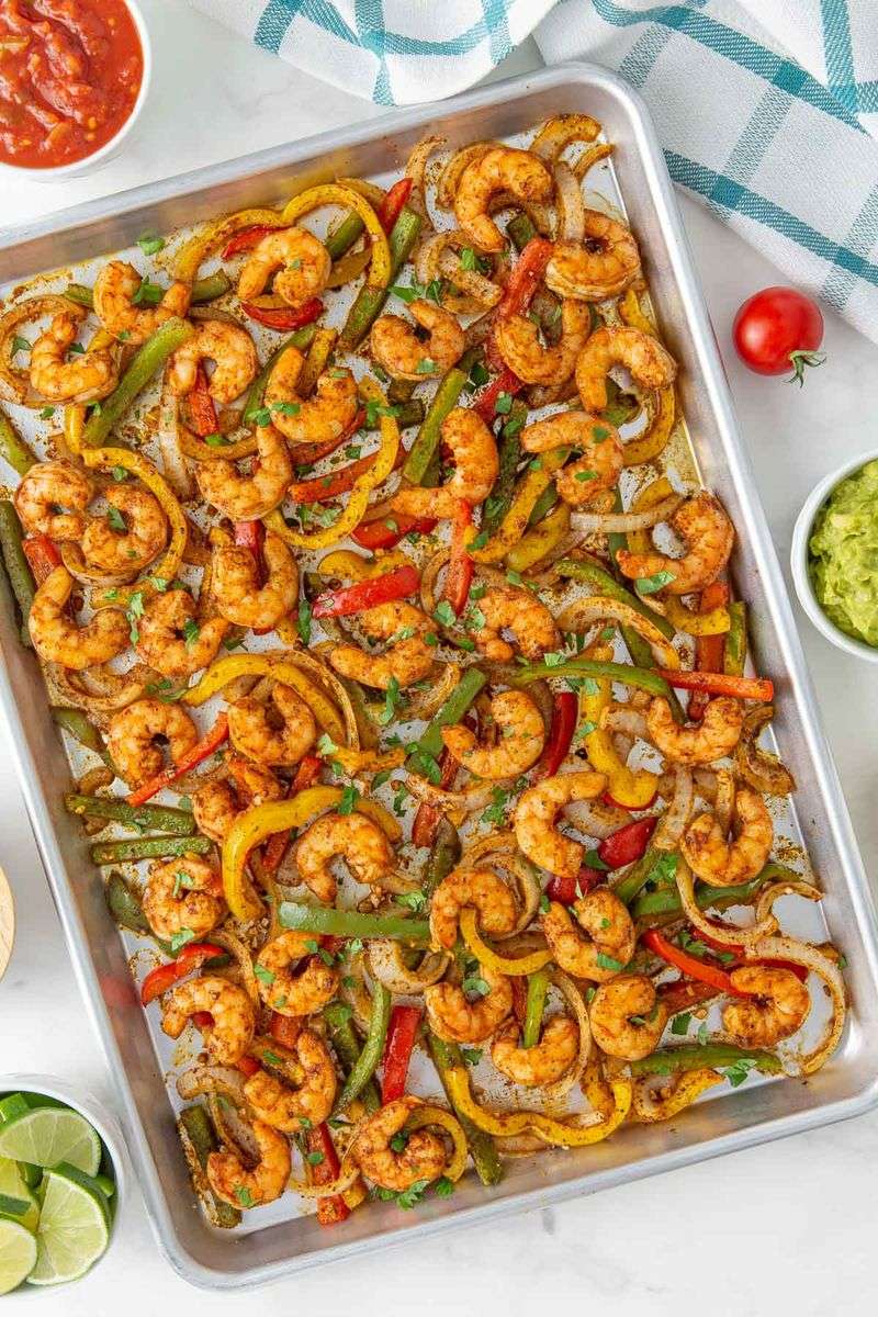 Sheet Pan Shrimp Fajitas