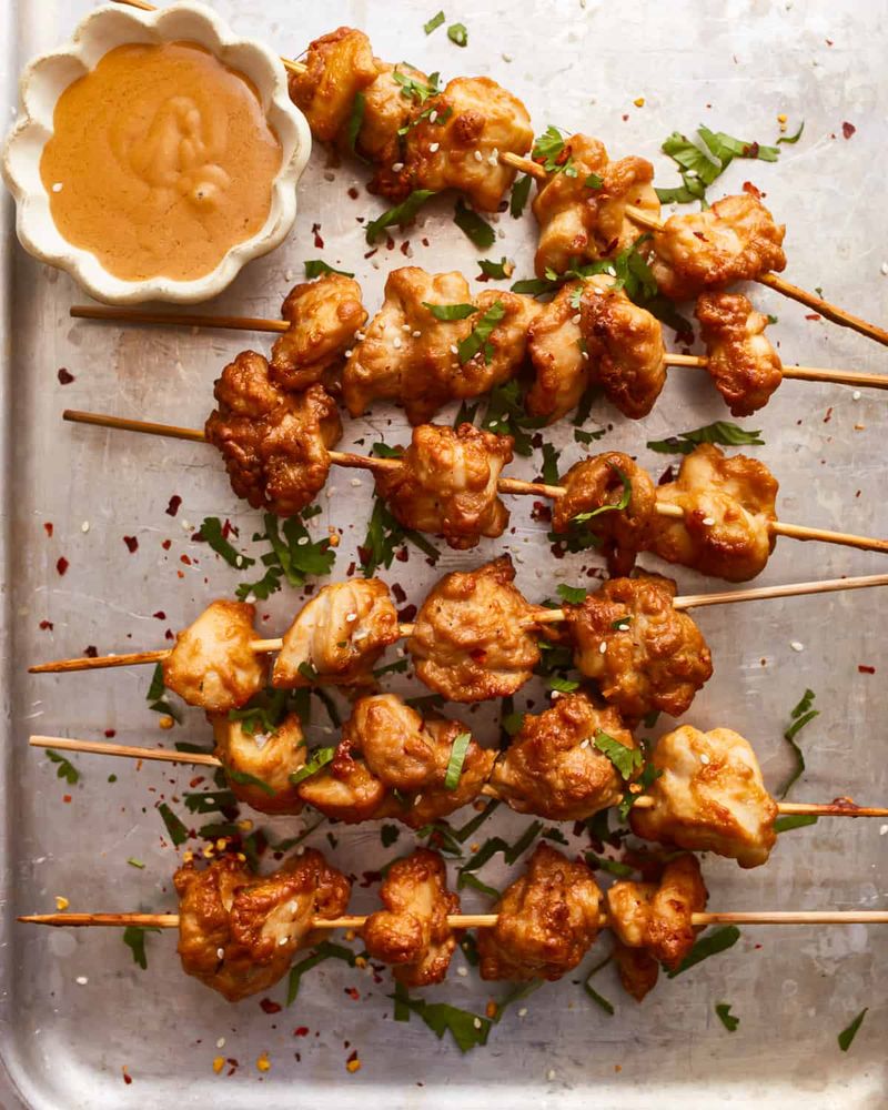 Chicken Satay Skewers with Peanut Sauce