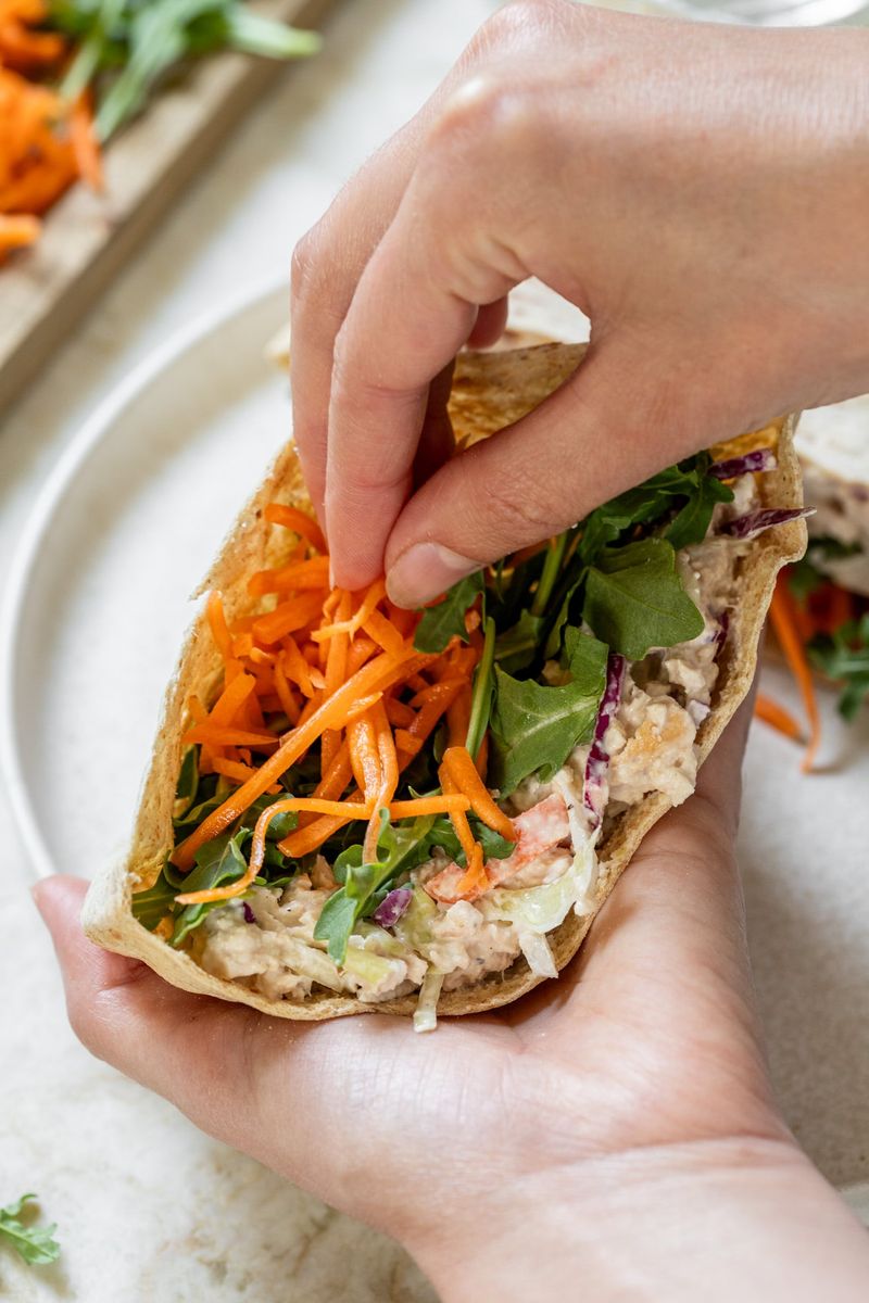 Chickpea Tuna Style Salad Pita